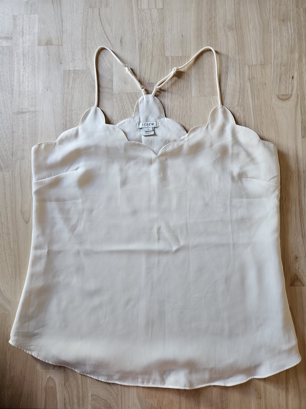 J. Crew Scallop Edge Silk Cami in Ivory